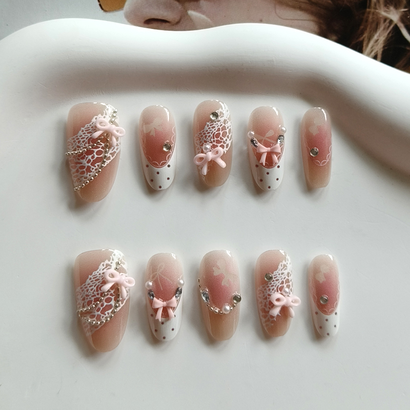 Nail Art Press On - 10 шт. накладных ногтей в французском