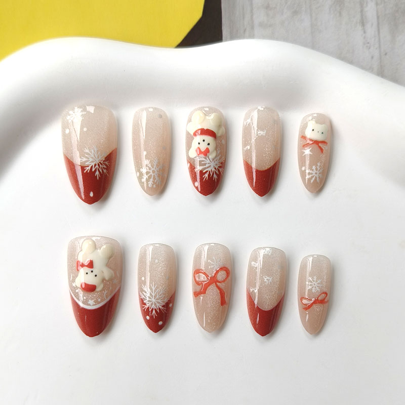 Nail Art Press On - 10 шт. накладных ногтей в французском