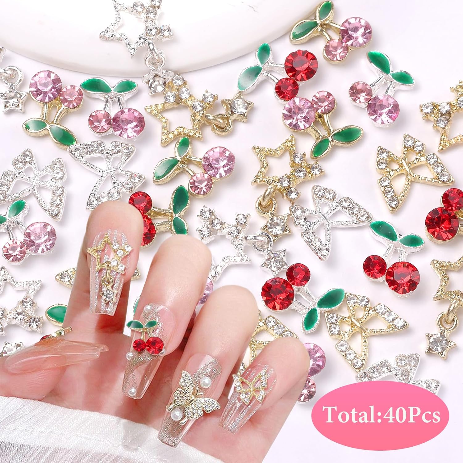 40 шт., подвески для ногтей из – обзор и цена Nail Art Valentines Day