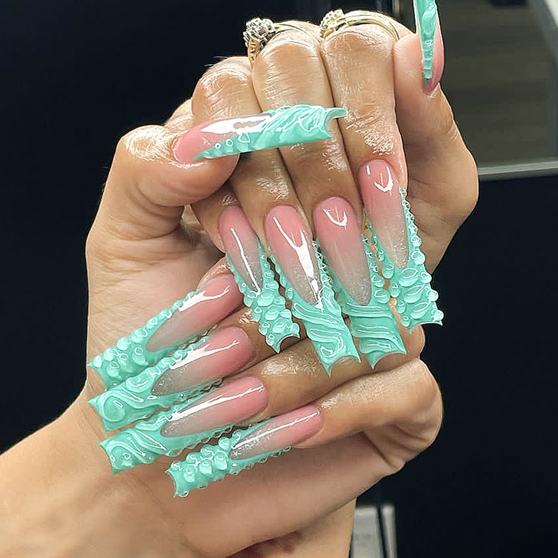 24 шт. 3D накладные ногти в фо – обзор и цена Nail Art Pink
