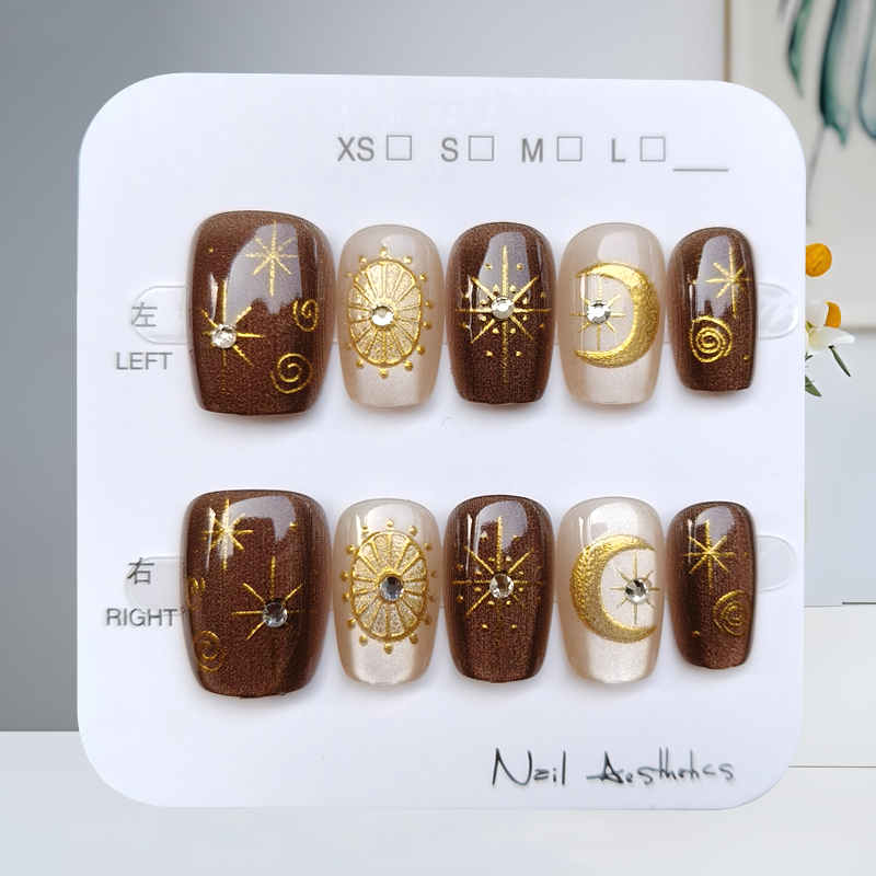 10 шт., осенне-зимние коричнев – обзор и цена Nail Art Press On