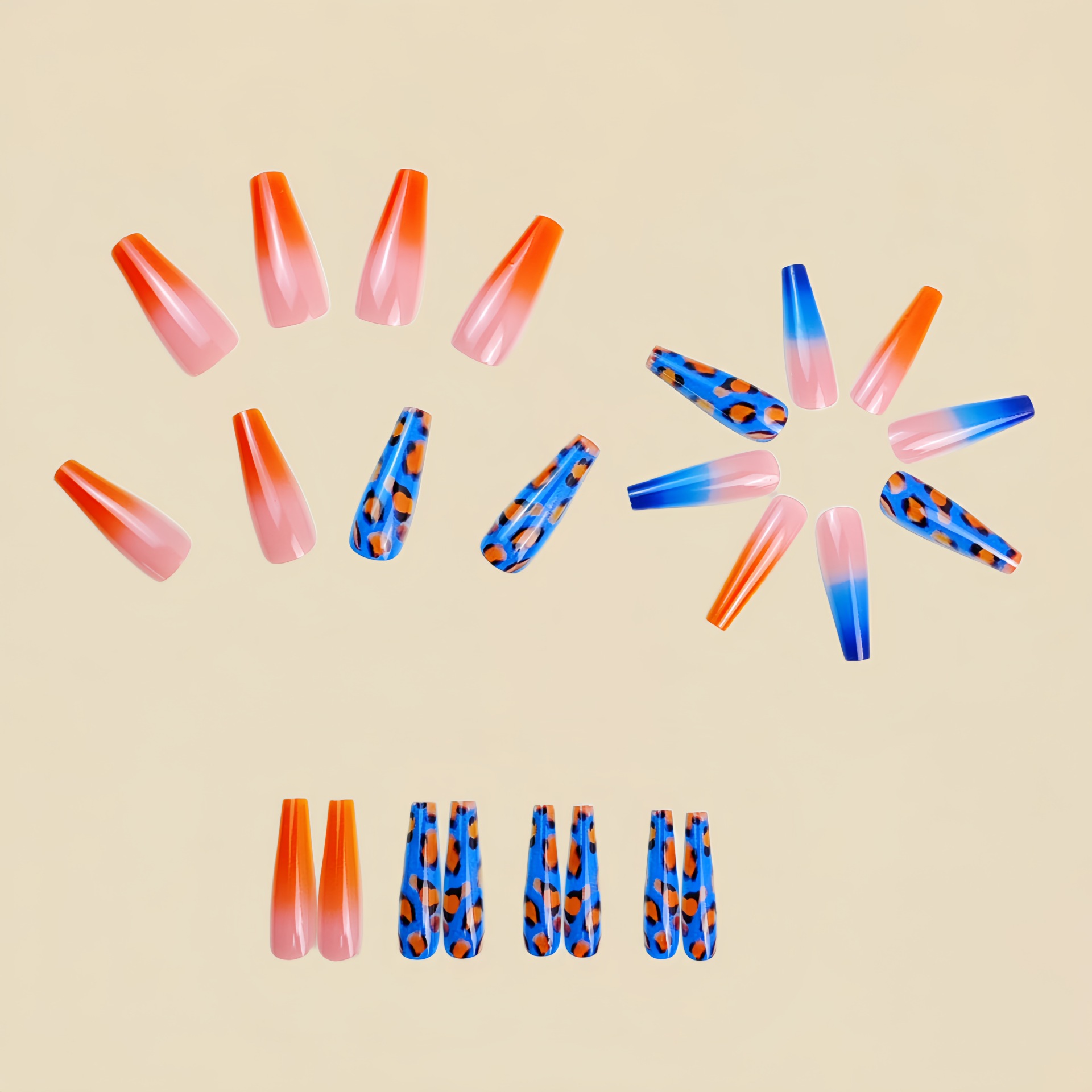 Градиентные оранжево-синие нак – обзор и цена Nail Art Orange