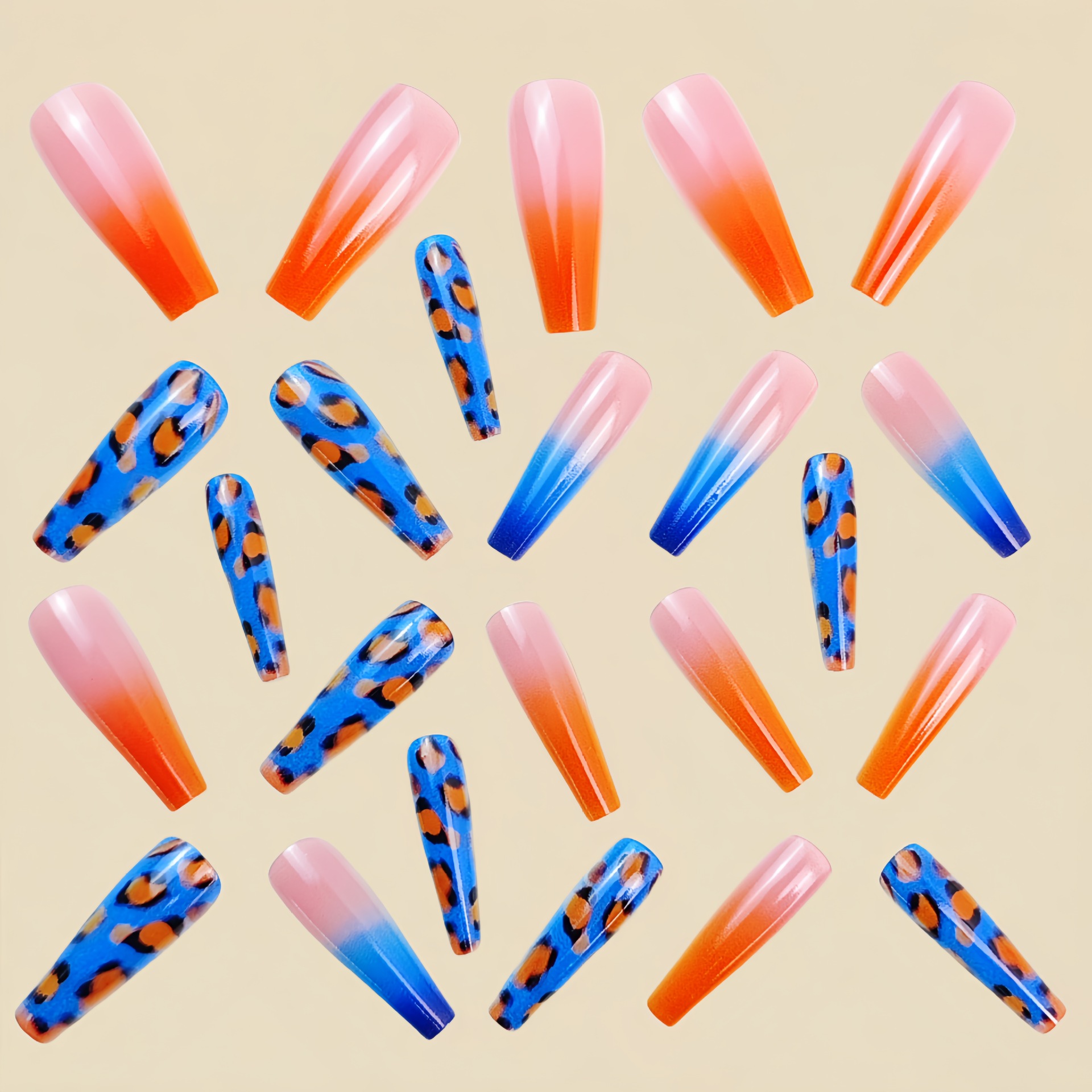 Градиентные оранжево-синие нак – обзор и цена Nail Art Orange