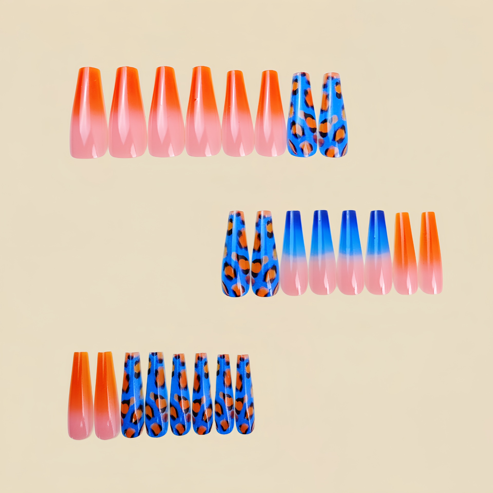 Градиентные оранжево-синие нак – обзор и цена Nail Art Orange